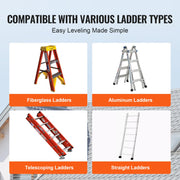 Load image into Gallery viewer, SucceBuy Ladder Levler 380 lbs Load PP Ladder Leveling Tool Pitch Hopper Stair Ladder Stabilizer with Storage for Uneven Ground - AMOCART