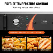 Bild in Galerie-Viewer laden, Amocart Commercial Deep Fryer 3000W Electric Turkey Fryer with Basket 30.6Qt Single Tank Countertop Stainless Steel Deep Fryers