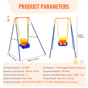 Charger l'image dans la visionneuse de galerie, SucceBuy Swing Sets for Backyard 600lbs Capacity Swing Set with 1 Saucer Swing Seat 2 Belt Swing Seats Swingset Outdoor for Kids