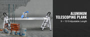 Bild in Galerie-Viewer laden, Amocart Telescoping Aluminum Work Plank 9-15 Feet 500lbs Capacity 12.5in Width Aluminum Scaffold Plank Extension Staging Plank
