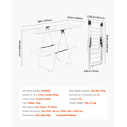 Charger l'image dans la visionneuse de galerie, SucceBuy Clothes Drying Rack Foldable Laundry Dryer Rack with Sock Clips Metal Height Adjustable Drying Racks for Outdoor&Indoor