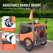 Charger l'image dans la visionneuse de galerie, Amocart 66lbs Dog Bike Trailer2-in-1Pet Stroller Folding Cart Frame Bicycle Carrier with Wheels Universal Coupler for Dogs