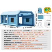 Load image into Gallery viewer, SucceBuy Inflatable Paint Booth Inflatable Spray Booth with Powerful Blowers and Air Filter System Portable Car Paint Booth