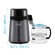 Load image into Gallery viewer, Amocart Water Distiller 4L 1.05 Gallon Pure Water Purifier Filter For Home Countertop750W Distilled Water Maker Stainless Steel