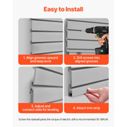 Charger l'image dans la visionneuse de galerie, Amocart 8x4ft White/Grey Slat Wall Paneling PVC Garage Slatwall with Accessories Adjustable Tool Storage Panel Fits for Display