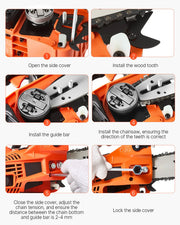 Load image into Gallery viewer, Amocart Gas Chainsaw Gasoline Powered Chain Saw Handheld Cordless Petrol Chainsaws for Tree Wood Branch Cutting Tree Trimming