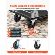 Charger l'image dans la visionneuse de galerie, Chariot de transport pliable à 2 niveaux de 317,5 kg SucceBuy avec roues, chariot à plateau pour entrepôt et garage