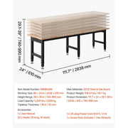 Load image into Gallery viewer, SucceBuy 5000 lbs Adjustable Workbench 72/96 x 24in Oak Wood Top Workstation with 4 AC Outlets Hardwood Worktable for Garage