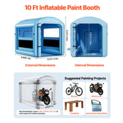 Load image into Gallery viewer, SucceBuy Inflatable Paint Booth Inflatable Spray Booth with Powerful Blower and Air Filter System Round Roof with Light Hook