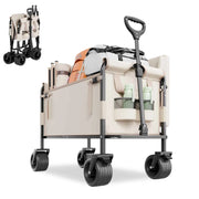 Load image into Gallery viewer, SucceBuy Collapsible Folding Wagon 550lb Load,220L Wagon Cart Converts to Bench Utility Wagon with Adjustable Handle for Camping