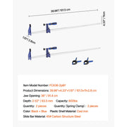 Load image into Gallery viewer, SucceBuy Bar Clamps 2Pcs 50" Parallel Clamp Set F Clamp w/ 1100lbs Load Limit High-strength Plastic and Carbon Steel Wood clamp