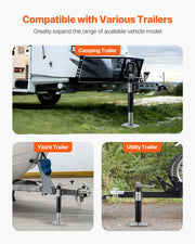 Bild in Galerie-Viewer laden, SucceBuy 2000 lbs Trailer Jack Stand 10" Lift Weld-on Pipe-Mount Bracket Support Legs Corner Steady Camper Parts for RV Yacht