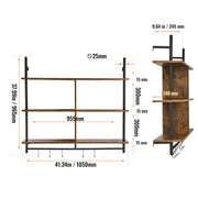 Load image into Gallery viewer, Amocart Industrial Pipe Shelf Wall-Mount Floating Rustic Wood Shelves Bracket Storage Rack Sundries Holder for Kitchen Bedroom