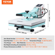 Load image into Gallery viewer, SucceBuy Heat Press 15 x 15 in Heat Press Machine Slide Out Heat Transfer Machine Fast Even Heating 2-Layer Insulation Cotton