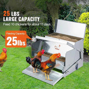 Load image into Gallery viewer, Amocart Automatic Chicken Feeder 25 lbs Capacity Feeds 10 Chickens up to 11 Days Galvanized Steel Poultry Feeder