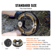 Bild in Galerie-Viewer laden, Amocart Trailer Hub Drum Kits Self-Adjusting Trailer Brake Assembly 7000 lbs Axle Backing Plates for Brake System Part Replace