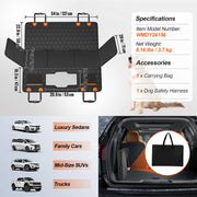 Charger l'image dans la visionneuse de galerie, SucceBuy Back Seat Extender Dog Car Seat Cover for Back Seat Bed with Mesh Window and Storage Pocket Supports 350lbs Dog Hammock