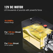 Load image into Gallery viewer, SucceBuy Hydraulic Pump 4/10/20 Quart Hydraulic Power Unit Single Acting Dump Trailer Pump DC 12V Hydraulic Pump for Car Lifting