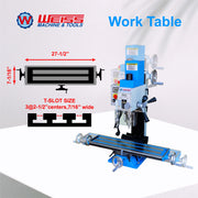 Charger l'image dans la visionneuse de galerie, Fraiseuse WEISS VM25L Moteur brushless 1100W Perceuse-fraiseuse MT3 R8 Vitesse variable 2250 tr/min pour usinage de précision