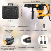 Load image into Gallery viewer, Amocart 1600W Rotary Hammer Drill Max Drilling 42mm 3 Modes Max Corded Demolition Chipping Metal Concrete Breaker Jackhammer