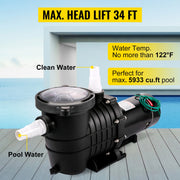 Bild in Galerie-Viewer laden, Amocart Swimming Pool Pump 110V/220V 5544GPH Powerful Self-priming for In/Above Ground Pool Water Circulation Strainer Basket
