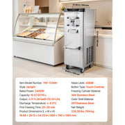 Charger l'image dans la visionneuse de galerie, Amocart 2000/2400W Commercial Hard Ice Cream Machine with 6/10L 304 Stainless Steel Cylinder Auto Clean LED Panel for Snack Bar