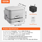 Load image into Gallery viewer, Portable Toilet for Camping Porta Potty Push-Button Pressurized Flush Commode Leak-proof and Odourless Portable Toilet