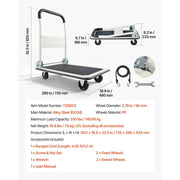 Load image into Gallery viewer, SucceBuy 330/660 lbs Foldable Push Cart Dolly with Swivel Wheels Moving Platform Truck Push Handle Flatbed Cart for Easy Storage