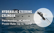 Charger l'image dans la visionneuse de galerie, Amocart Hydraulic Steering Cylinder 150HP HC4645H Front Mount Hydraulic Outboard Marine Steering Cylinder Fit for Boat Steering