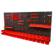 Load image into Gallery viewer, Amocart Wall Mounted Storage Bins 30/48Bin Parts Rack Organizer Garage with Wall Panels Hooks Plastic Shop Tool for Screw Nails