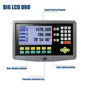 Load image into Gallery viewer, YU800-3 set 19 language 3 Axis DRO Display And 3 Pieces 5U Linear Glass Scale Encoder 50-1000mm Boring Machines Milling