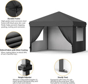 Load image into Gallery viewer, Pop Up Canopy with 4 Sidewalls, Beach Tent with One Push Setup, Outdoor Instant Tent with Wheeled Carry Bag, Portable Gazebo Shelter for Patio Deck Garden and Beach, 10x10 FT Canopy Cover