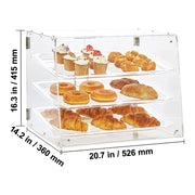 Load image into Gallery viewer, SucceBuy 2/3-Tier Commercial Acrylic Pastry Bakery Display Case with Rear Door Access & Removable Shelves for Donut Bagels Cake