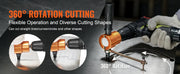 Charger l'image dans la visionneuse de galerie, Amocart Double Head Sheet Metal Nibbler Cutter 360 Degree Metal Nibbler Drill Attachment with Extra Punch and Die Cutting Hole