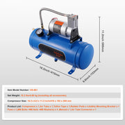 Load image into Gallery viewer, SucceBuy 12V Air Compressor with Tank 3/6L Train Horn Air Compressor 120psi Air Compressor System for Train Horn/Inflating Tire