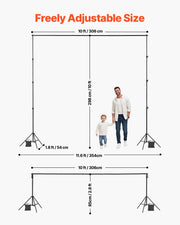 Load image into Gallery viewer, SucceBuy Backdrop Stand Adjustable Photo Backdrop Kit Heavy Duty Projector Screen Stand for Wedding Photo Video Studio Party