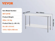 Load image into Gallery viewer, SucceBuy 4 Size Stainless Steel Prep Table Heavy Duty Metal Worktable Commercial Work Table for Restaurant and Home - AMOCART