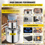 Charger l'image dans la visionneuse de galerie, Amocart 3 5 8 13 Gal Alcohol Still Stainless Steel Alcohol Distiller Copper Tube Home Brewing Kit for DIY Whisky Wine