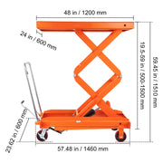Load image into Gallery viewer, SucceBuy 330/770/1760Lbs Lifting Platform Hydraulic Car Lift Table Cart Heavy Duty Double Shear Wheelbarrow for Repair Motorcycl - AMOCART