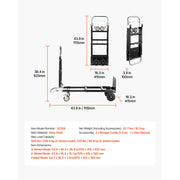 Charger l'image dans la visionneuse de galerie, Amocart 2 in 1 Folding Hand Truck 500lb Load Capacity for 4-Wheel Mode Convertible Hand Truck Dolly with Wheels for Moving Home