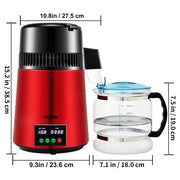 Load image into Gallery viewer, SucceBuy 4L Water Distiller Purifier Filter 1 L/H Distilling Speed Dispenser Drinking Bottle Softener Touch Screen Home Use