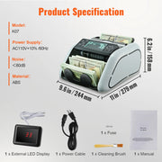 Load image into Gallery viewer, SucceBuy 1000Pcs/Min Money Counter Business Cash Register Euros Bills Fake Banknote Detector by UV & MG Function for Banks Shops