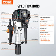Load image into Gallery viewer, Amocart 37.77cc Gas-Powered T Post Driver 4-Stroke Engine Gasoline Fence Piling Pounder with 3 Post Driving Head(45/55/88 mm)
