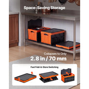 Charger l'image dans la visionneuse de galerie, SucceBuy 45L 3Packs Plastic Collapsible Storage Bins with Lids Stackable Folding Storage Crates Baskets for Home Organizing