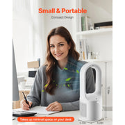 Load image into Gallery viewer, SucceBuy Desk Fan Bladeless 12.99 In Kids-Friendly Personal Portable Desk Fan 6-Speed USB Quiet Cooling Small Tower Fan for Home