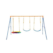 Charger l'image dans la visionneuse de galerie, SucceBuy Swing Sets for Backyard 600lbs Capacity Swing Set with 1 Saucer Swing Seat 2 Belt Swing Seats Swingset Outdoor for Kids