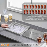Load image into Gallery viewer, Amocart Ice Chest Stainless Steel Ice Cooler Commercial Ice Bin with Cover Outdoor Kitchen Ice Bar Drain-pipe and Drain Plug