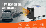 Bild in Galerie-Viewer laden, SucceBuy 8KW Diesel Air Heater Parking Heater 12V Truck Heater One Air Outlet with Black LCD Switch For RV Truck Boat Caravans