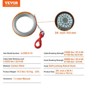 Load image into Gallery viewer, SucceBuy 50/75/100ft Galvanized Steel Winch Cable 3/8in Breaking Strength Wire Winch Rope for SUV Large Off-Road Vehicle