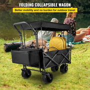 Load image into Gallery viewer, Amocart Folding Wagon Cart Adjustable Handle Bar Removable Canopy Oxford Cloth Collapsible Shopping Outdoor Camping Beach Cart